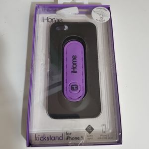 Ihome iPhone 5 black purple case kickstand